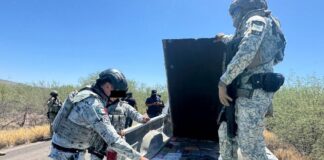Aseguran más de 102 kilos de droga y armamento en Sonora
