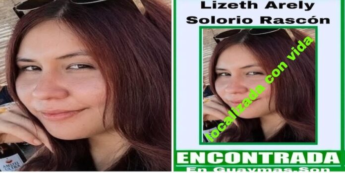 Localizada con vida joven guaymense; Lizeth Arely había sido reportada como desaparecida el día 02 de junio.