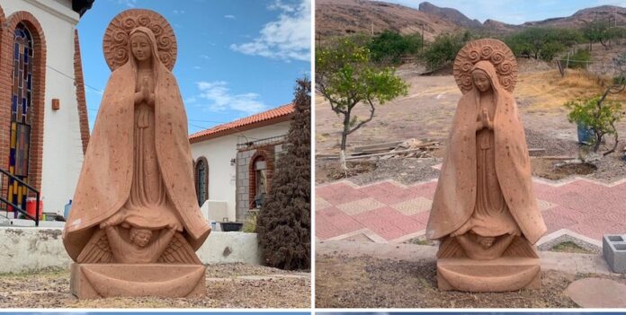 Donan imagen de la Virgen de Guadalupe para futuro oratorio al aire libre; la Parroquia de San Carlos Borromeo lo recibió de parte de la comunidad estadounidense, como gesto de solidaridad y fraternidad.