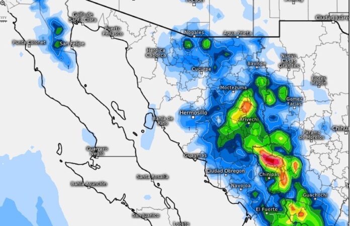 Continúa vigente epotencial para la generación de tormentas en Sonora, principalmente sobre la región norte, en las inmediaciones de Ímuris, Nogales y Magdalena de Kino.