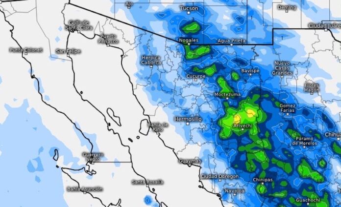 Se esperan más tormentas en Sonora; derivadas del monzón mexicano, con descargas eléctricas y fuertes vientos.
