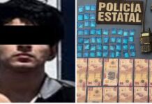 Cae joven con arma de fuego y droga