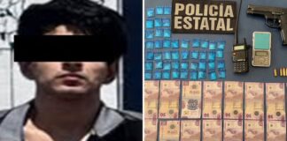 Cae joven con arma de fuego y droga
