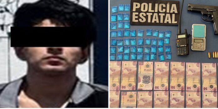 Cae joven con arma de fuego y droga; David “N”, de 25 años de edad, fue puesto a disposición del Ministerio Público.