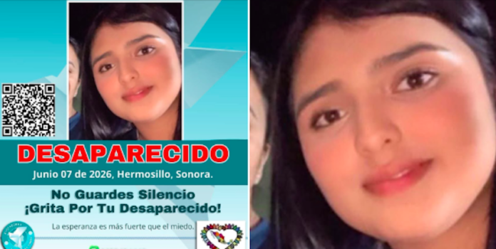 Joven desaparecida en Hermosillo; desde el domingo nada se sabe del paradero de Flor Geraldine.