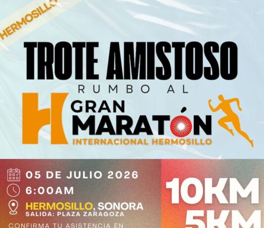 Todo listo para trotar este domingo 5 de julio en Hermosillo, en el Trote Amistoso rumbo al Maratón Internacional 2026