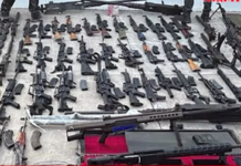 Arsenal asegurado en Badiraguato; 50 armas largas