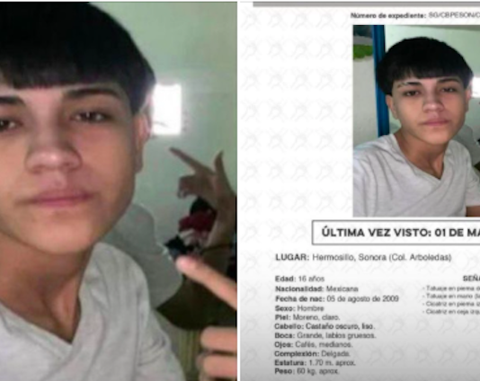 Jovencito de Hermosillo tiene un mes desaparecido