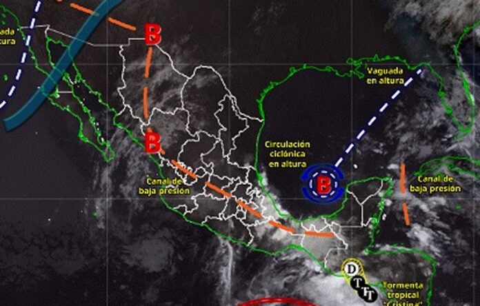 Se prevén lluvias intensas en cinco estados del país; tormenta tropical ‘Cristina’ no genera efectos en territorio mexicano.