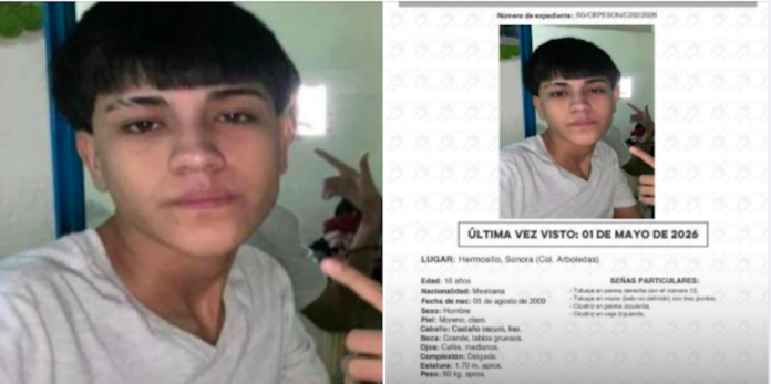 Jovencito de Hermosillo tiene un mes desaparecido; Johan Ramón salió de su casa y ya no regresó; su familia pide ayuda para localizarlo.