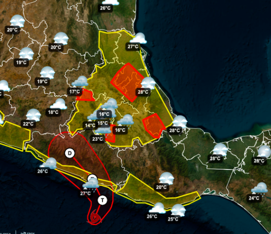 Depresión tropical Dos-E presenta una disminución en intensidad de sus vientos