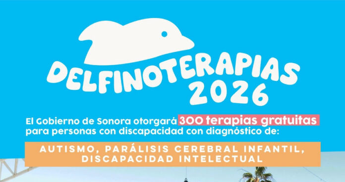 Abren convocatoria para Delfinoterapias 2026; estará disponible para niñas, niños y adolescentes con discapacidad.