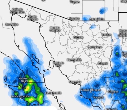 Se esperan hoy tormentas vespertinas en sur y centro de Sonora