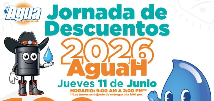 Lleva Agua de Hermosillo jornada de descuento este jueves 11 a la Revolución 1; el módulo de atención se instalará en el Parque