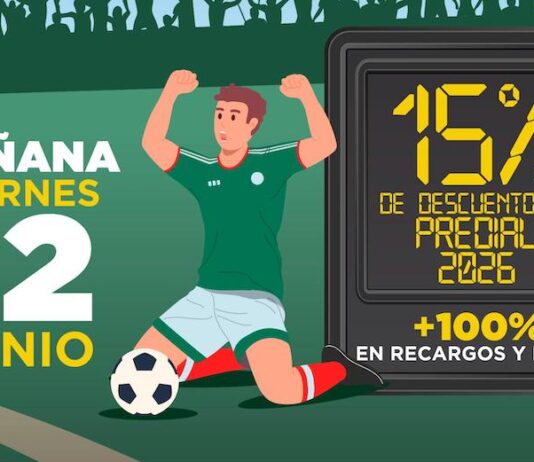 Invita Tesorería Municipal a aprovechar descuento especial en predial tras triunfo de México