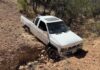 Camioneta cargada con droga se queda atascada en un rancho