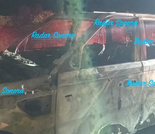 Se incendió camioneta al sur de Vícam, un herido