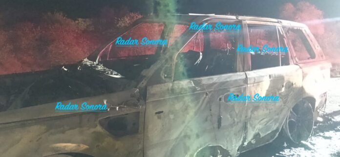 #Guaymas: Se incendió camioneta al sur de Vícam, un herido; hechos ocurridos anoche, en las inmediaciones del cuartel de la Guardia Nacional.