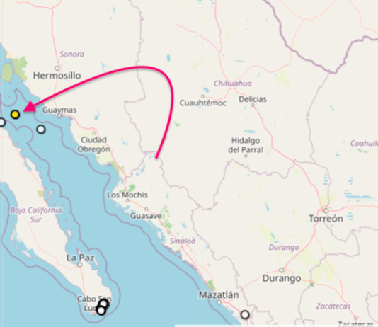 Otro temblor frente a las costas de Guaymas