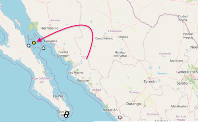 Otro temblor frente a las costas de Guaymas; ocurrió poco después de las once de la noche, con epicentro en aguas del Golfo de California.