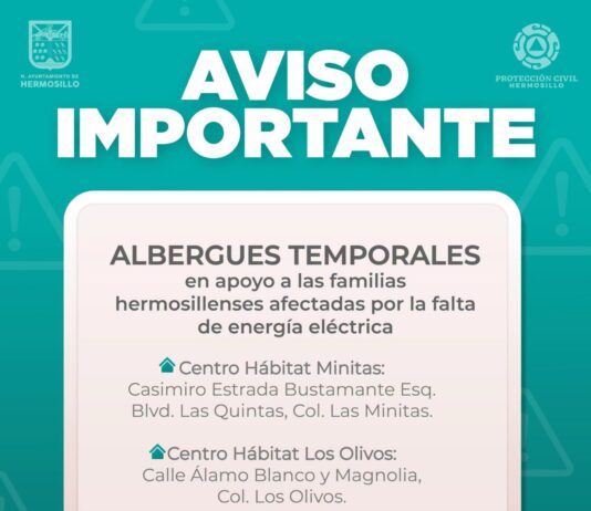 Ofrecen Centros Hábitat y CIF Altares como albergues temporales a familias afectadas por falta de energía eléctrica