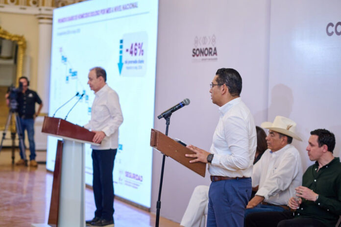 Logra Durazo resultados históricos con disminución 62% en promedio diario de homicidios en Sonora; además, el estado registró su cifra más baja de homicidios para un mes de mayo desde 2016 y se ubica por debajo de la media nacional.