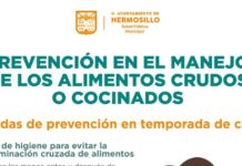 Emite Salud Pública Municipal recomendaciones para prevenir la contaminación cruzada por alimentos