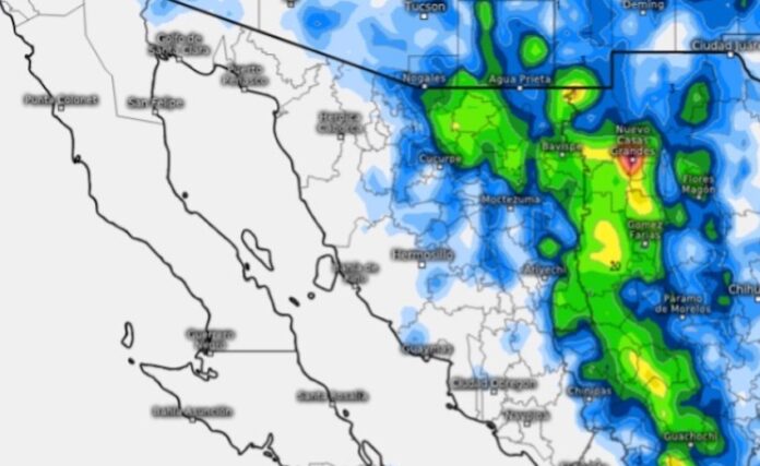 Durante hoy persistirán los efectos del monzón mexicano; en combinación con una vaguada en altura estará dejando lluvias ligeras por la mañana y tormentas por la tarde.