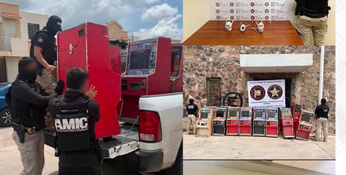 Aseguran cámaras clandestinas y ‘maquinitas’ ligadas a grupos delictivos; resultado de operativo conjunto; no reportan personas detenidas.
