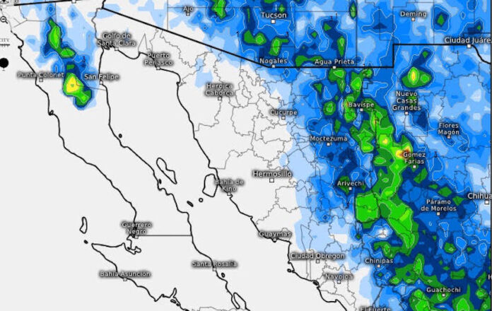 Se esperan tormentas esta tarde en al menos 9 municipios; continúan los efectos del monzón mexicano con descargas eléctricas y rachas de viento fuertes, en Sonora.