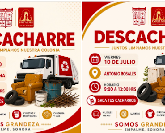 Llevarán jornadas de descacharre a la colonia Moderna y al ejido Antonio Rosales