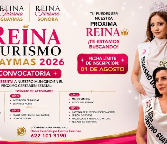 Lanzan convocatoria para elegir a la Reina Turismo Guaymas 2026