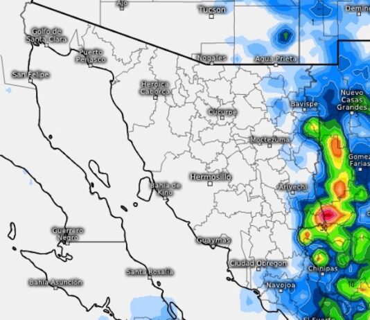 Tormentas de esta tarde se concentrarán en sierra sur y este de Sonora