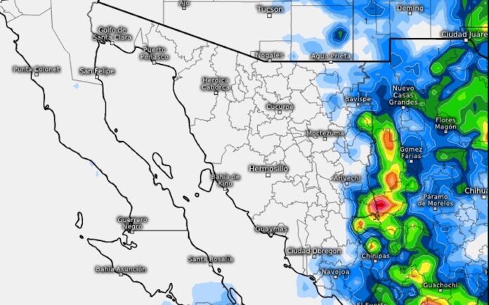 Tormentas de esta tarde se concentrarán en sierra sur y este de Sonora; con pronósticos de afectaciones a los municipios de Yécora, Sahuaripa, Rosario, Arivechi, Rosario, Quiriego y Álamos.