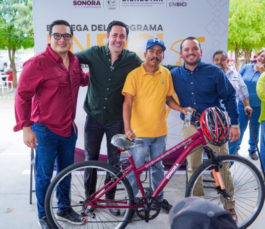 Gobierno de Sonora fortalece la movilidad con entrega de bicicletas en San Pedro El Saucito