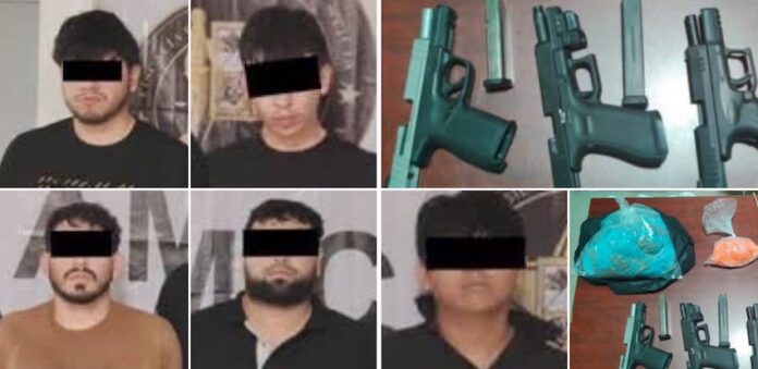 Cinco detenidos por posesión de armas de fuego y droga; uno de ellos cuenta con ocho órdenes de aprehensión, por desaparición de personas, asociación delictuosa y privación ilegal de la libertad.