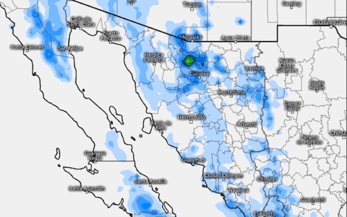 Se esperan precipitaciones de ligeras a moderadas; con rachas de viento, descargas eléctricas y posible caída de granizo.