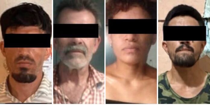 Cuatro detenidos por narcomenudeo; Melissa Yanira “N”, de 31 años; José Alberto “N”, de 59; Víctor Manuel “N”, de 34 y Alan Fernando “N”, de 28 años.