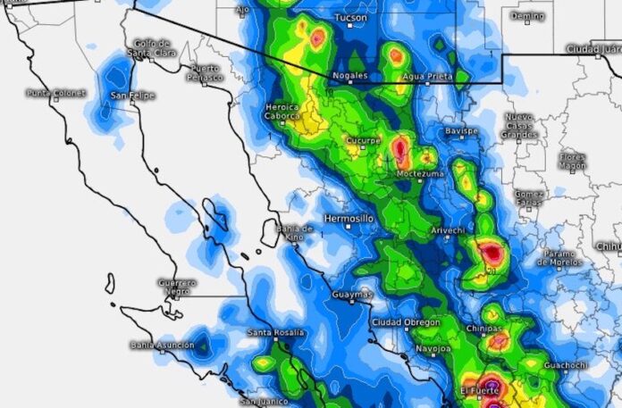 Pronostican fuertes lluvias para hoy; podrían estar favoreciendo a distintas regiones de la entidad, principal a municipios del sur.