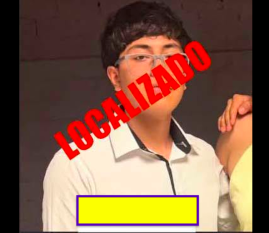 Localizado sano y a salvo adolescente reportado como desaparecido
