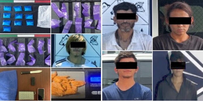 Detienen a cinco personas con droga; resultado de operativos llevados a cabo en Cajeme y Hermosillo.