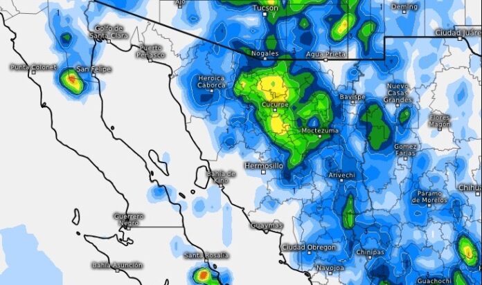 Monzón de verano continuará favoreciendo a Sonora con lluvias y tormentas; principalmente en los municipios de Caborca, Nogales, Ímuris y Magdalena; además estará muy fuerte el calor en la entidad.