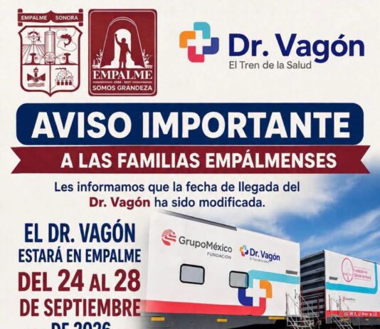Confirman regreso del Dr. Vagón a Empalme; brindará servicios gratuitos en septiembre