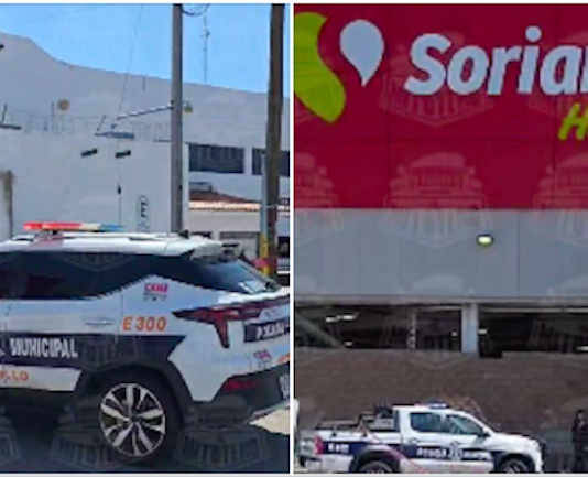 Agresivo sujeto es herido de bala por un Policía Municipal, en tienda Soriana