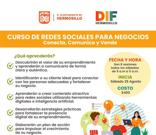 Aprende a manejar redes sociales para negocios con curso de verano de DIF Hermosillo