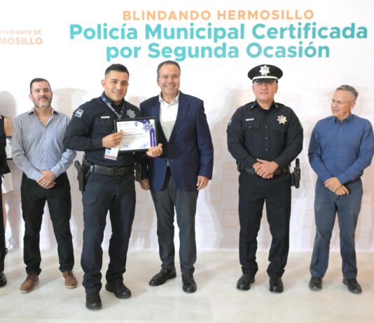 Reconoce Toño Astiazarán preparación de la Policía Municipal con certificación por segunda ocasión de CERTIPOL