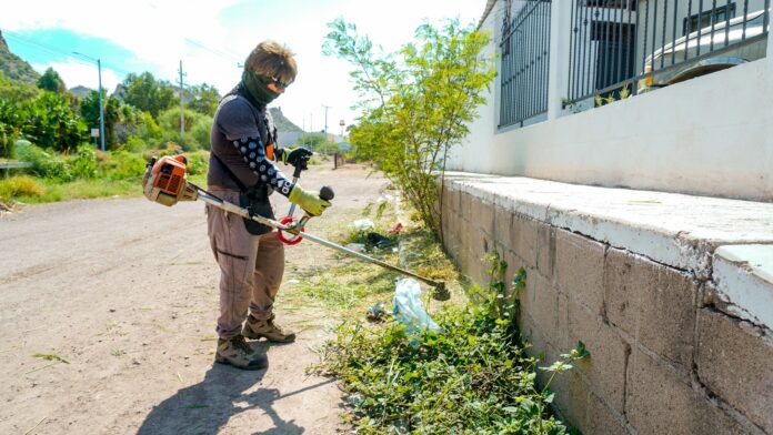 Realiza Ayuntamiento jornada integral de limpieza en el fraccionamiento El Álamo; como parte del programa permanente para mejorar la imagen urbana y recuperar espacios públicos.