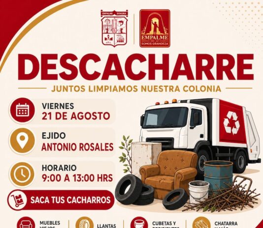 Llevarán jornada de descacharre al ejido Antonio Rosales este viernes
