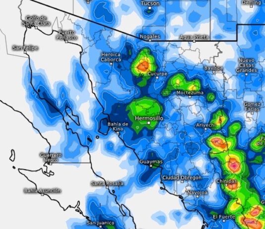 Fuertes tormentas podrían llegar hoy a Tepache, Sahuaripa, Yécora, Rosario, Quiriego y Álamos