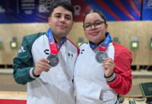 Dupla Sonorense logró plata en equipo mixto en el tiro deportivo de los JCC 2026
